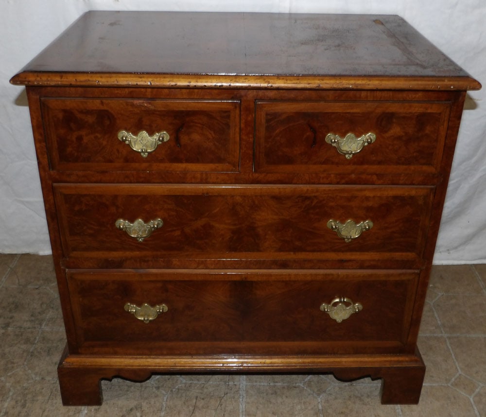 Burl Walnut 2/2 Drawer Night Stand  (1 of 5)