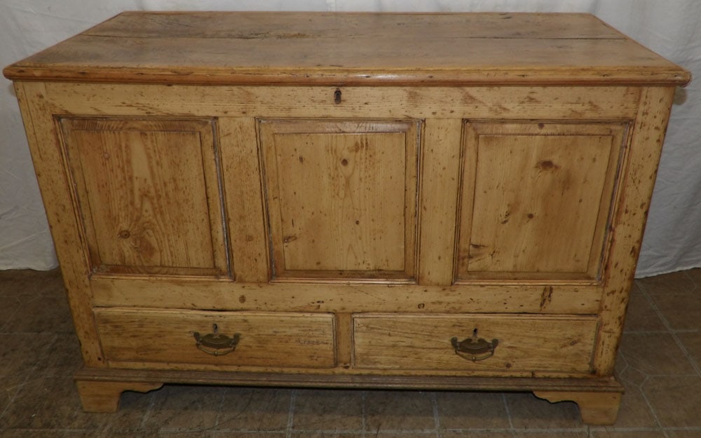 19th Century Bleached Pine & Elmwood Blanket Chest with Two Drawer Base (1 of 7)