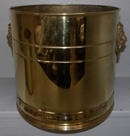 Brass Jardiniere with Lion Head Handles