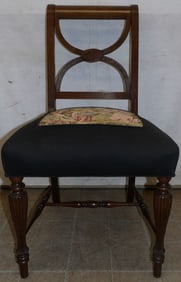 Mahogany & Tapestry Upholstered Seat Side Chair