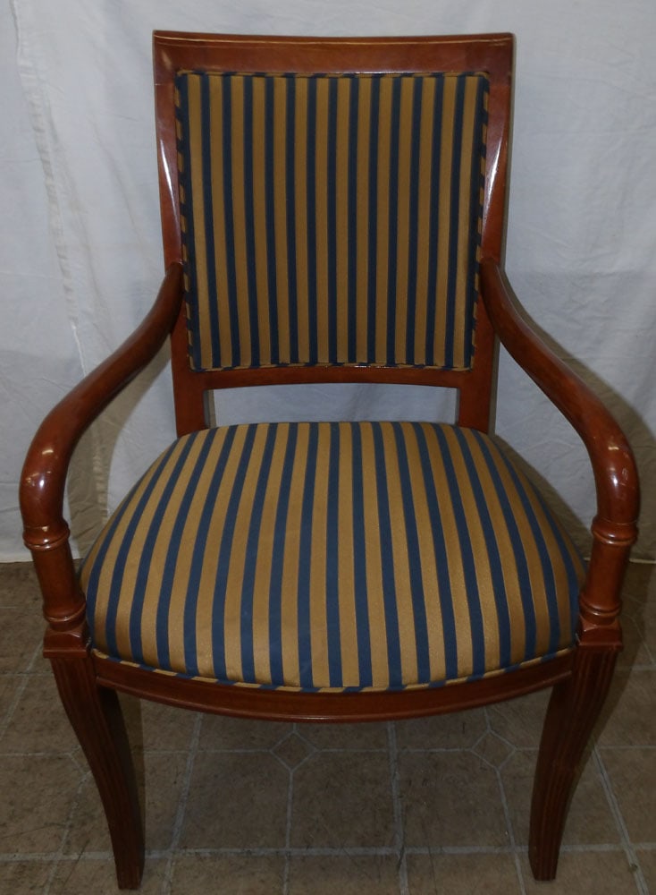Cherry & Upholstered Arm Chair by Councill Craftsman: Cherry & Upholstered Arm Chair by Councill Craftsman. 38 1/2" H 24" W 23" D