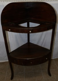 19th Century Corner Mahogany Washstand