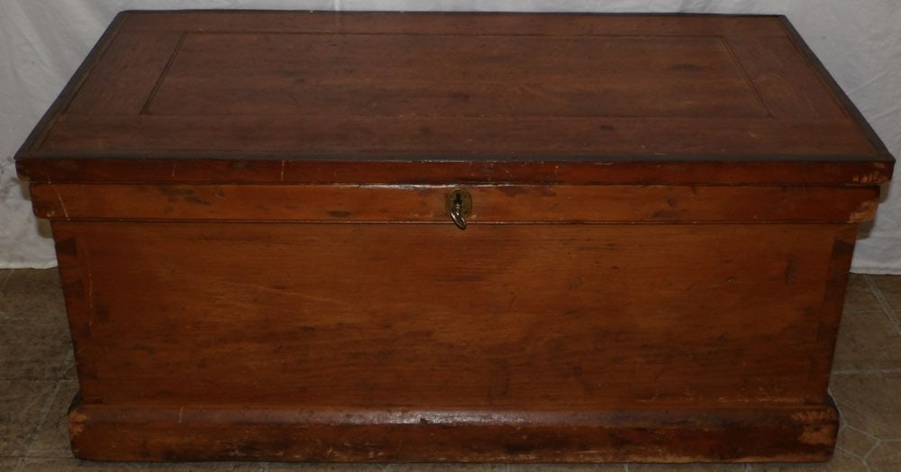 Antique Pine Dovetailed & Metal Bound Tool Box  (1 of 7)