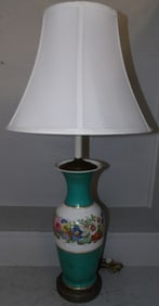 Hand Painted Porcelain Vase Made Into Lamp