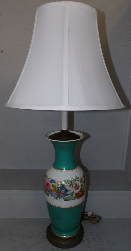 Hand Painted Porcelain Vase Made Into Lamp  (1 of 3)