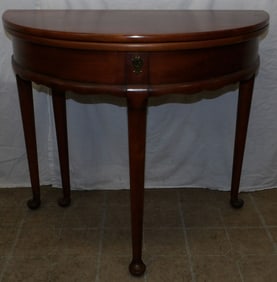 Cherry Demi-Lune Fold Over Top Game Table