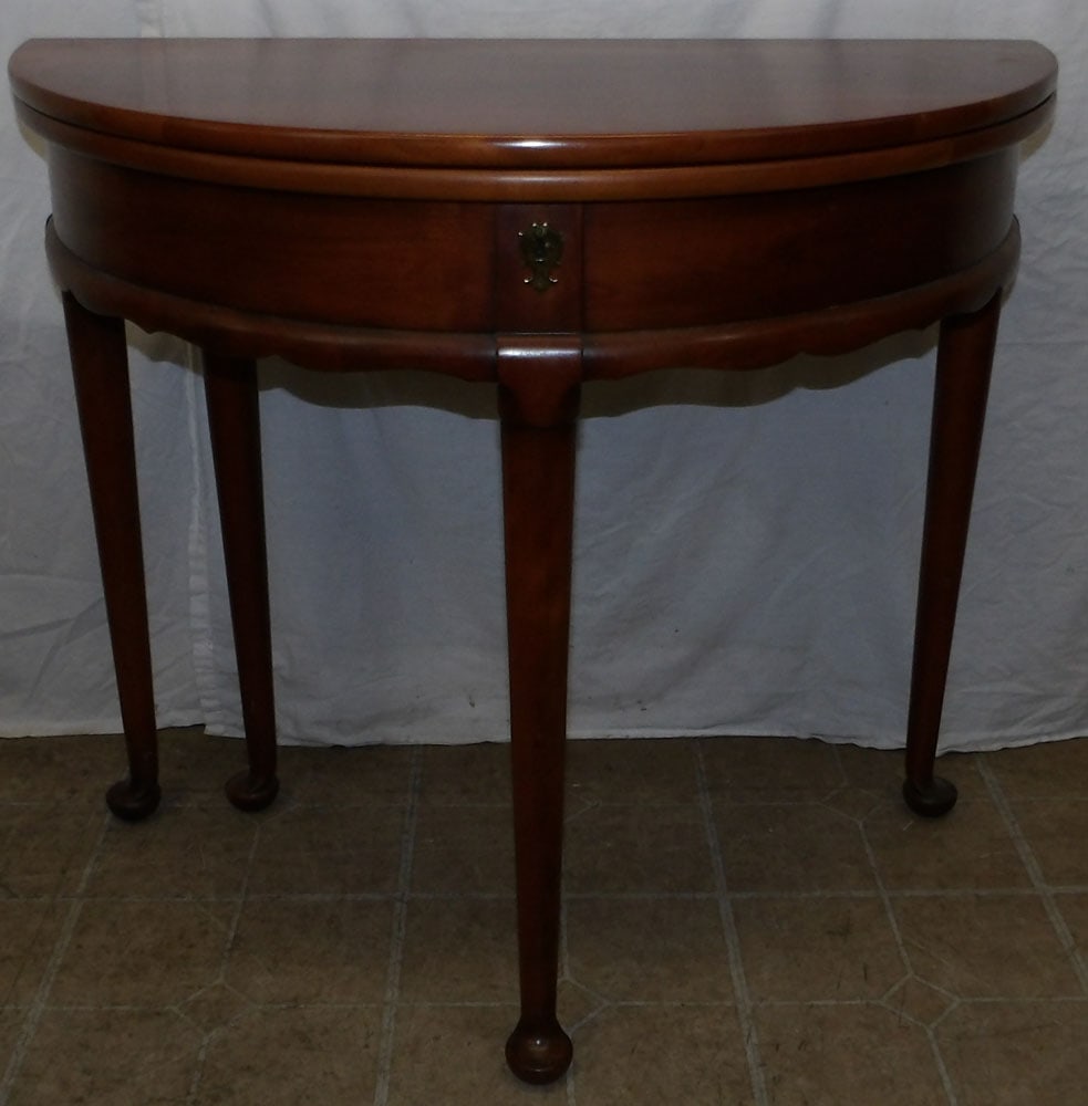 Cherry Demi-Lune Fold Over Top Game Table  (1 of 6)