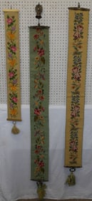Three Needlepoint Bell Pulls