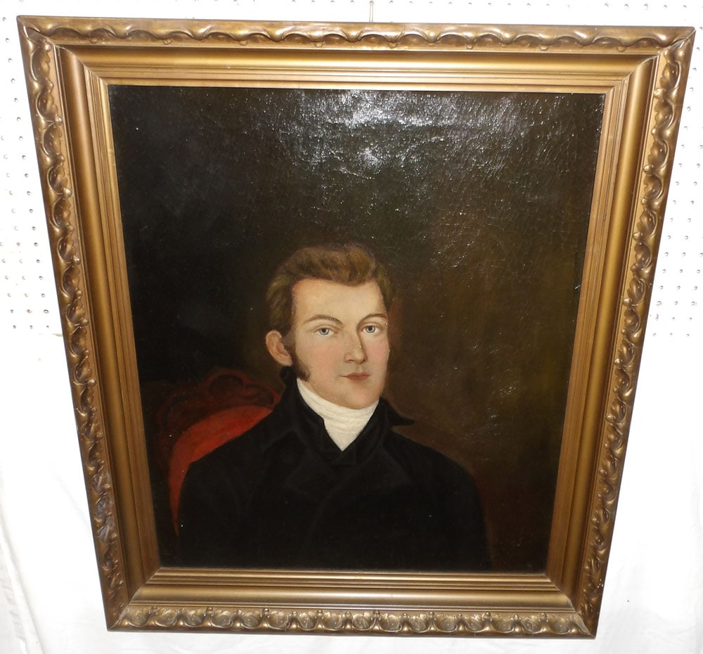 19th Century Oil on Canvas Portrait of John Rowzee Peyton  (1 of 5)