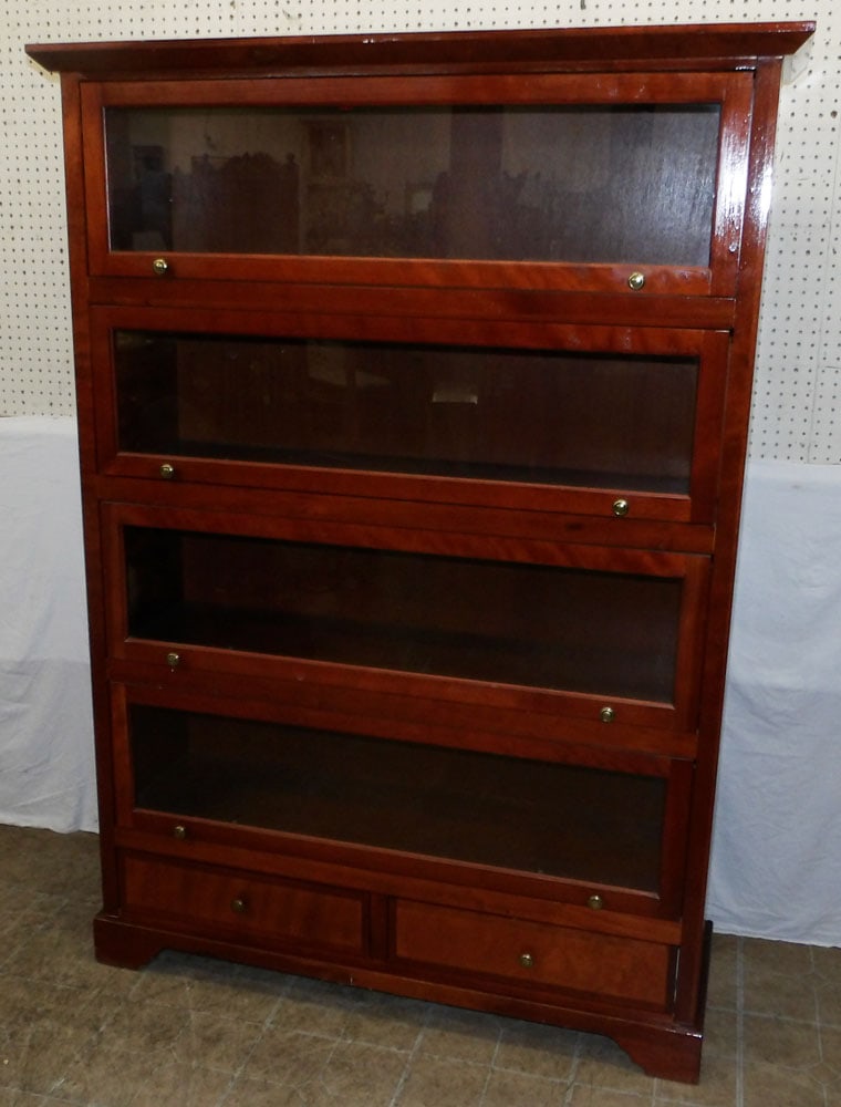 Cherry Benchmade Four Door Two Drawer Lawyers Bookcase (1 of 6)