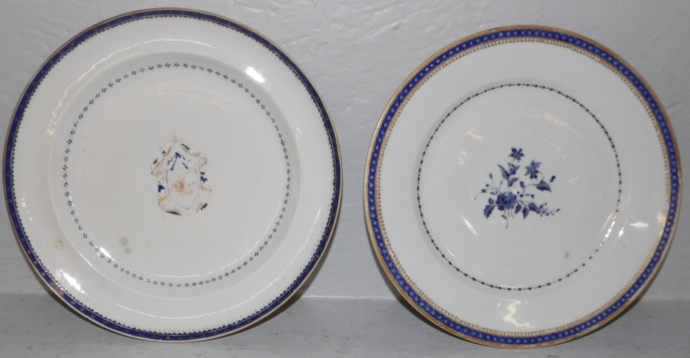 Two Antique Export Porcelain Plates : Two Antique Export Porcelain Plates . Up to 9 1/2" Dia.