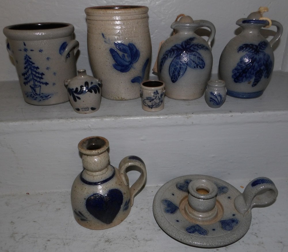 Lot of Rowe Pottery Crocks, Jugs, & Candlesticks  (1 of 4)