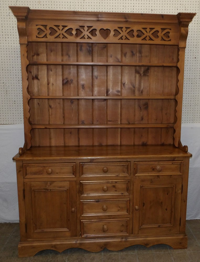 Scrub Pine Two Piece Pewter Cupboard  (1 of 6)