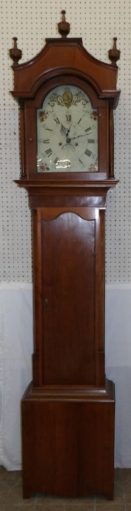 19th Century American Cherry Grandfather Clock with Painted Dial (1 of 7)