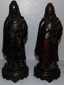 Pair of Oriental Resin Nobleman Figures
