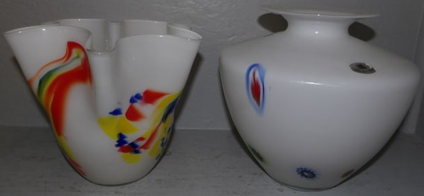 Two Art Glass Vases, (One Maestri Vetrai)