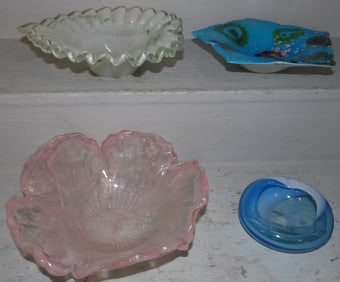 Lot of Art Glass Bowls, (One Labeled Murano)