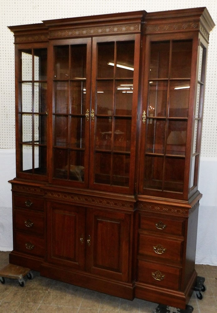 Cherry Two Piece Glass Door Lighted China Cabinet by Pennsylvania House (1 of 8)