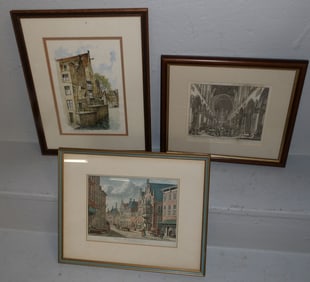 Lot of Two Framed Engravings & Framed Print