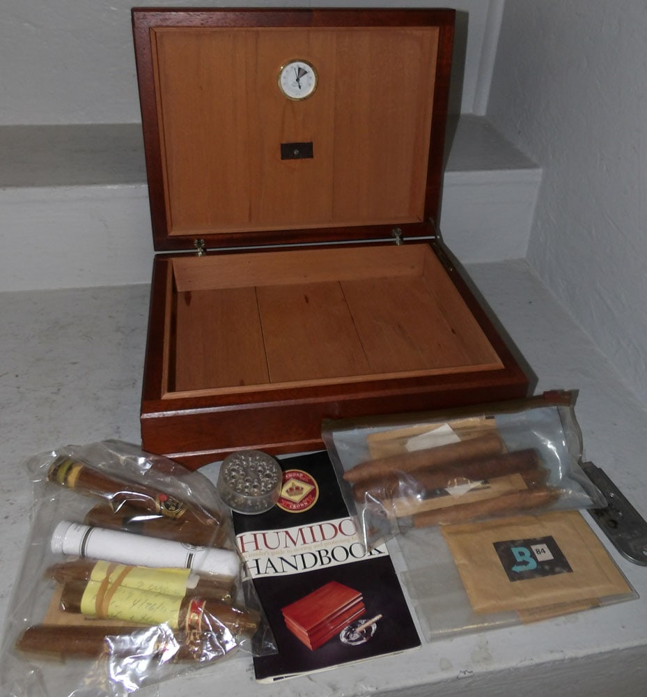 Burl Mahogany Dovetailed Humidor : Burl Mahogany Dovetailed Humidor . 5 1/4" H 15" W 11 1/2" D