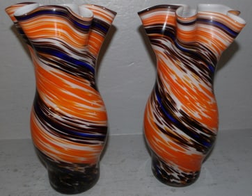 Pair of Art Glass Vases