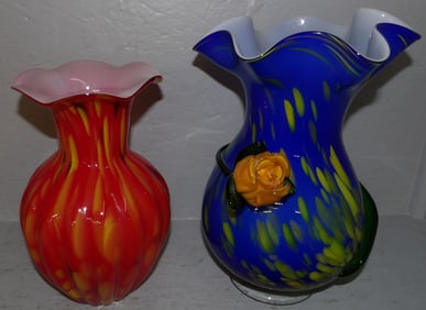 Two Art Glass Vases