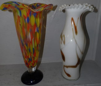 Two Art Glass Vases