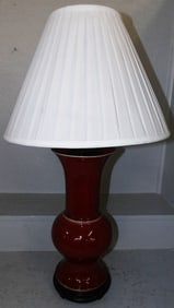Oriental Ox Blood Porcelain Lamp
