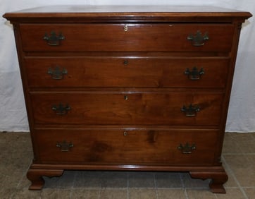 Walnut Benchmade Four Drawer Chest with Quarter Columns