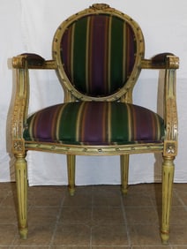 Painted Wood French Arm Chair