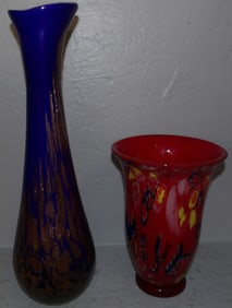 Two Art Glass Vases