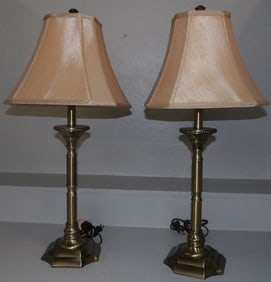 Pair of Brass Buffet Lamps
