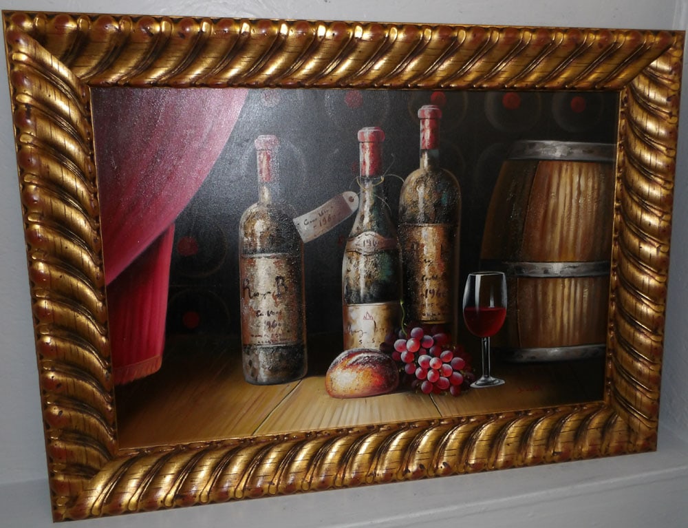 Framed Oil on Canvas Still Life Artist Signed: Framed Oil on Canvas Still Life Artist Signed. 30 1/2" x 42"
