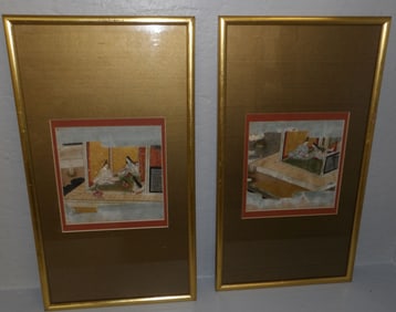 Pair of Framed Chinese Watercolors