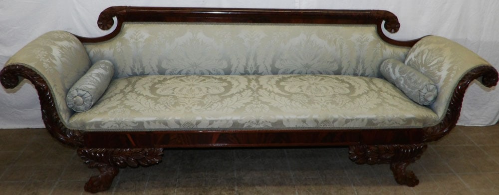 19th Century Carved Mahogany Classical Sofa  (1 of 5)