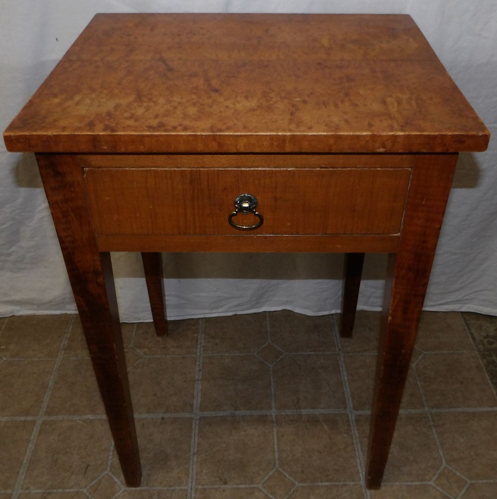 19th Century Tiger Maple One Drawer Stand  (1 of 6)
