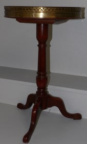 Mahogany Marble Top & Brass Gallery Whisky Stand