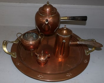 Five Piece Copper Tea Set