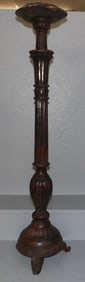 Painted Carved Wood Pricket Stick Candle Stand