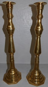 Pair of Tall Brass Candlesticks