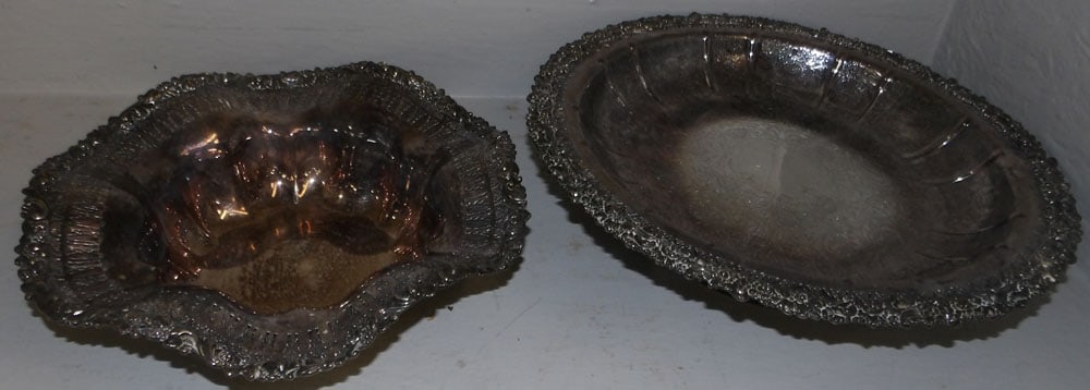 Ornate Silverplate Ellis Barker Basket & Footed Bowl  (1 of 6)