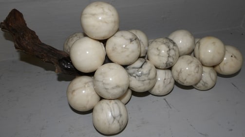 Large Bunch of Carved Stone Grapes
