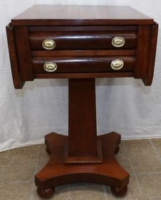 19th Century Mahogany Empire Two Drawer Stand