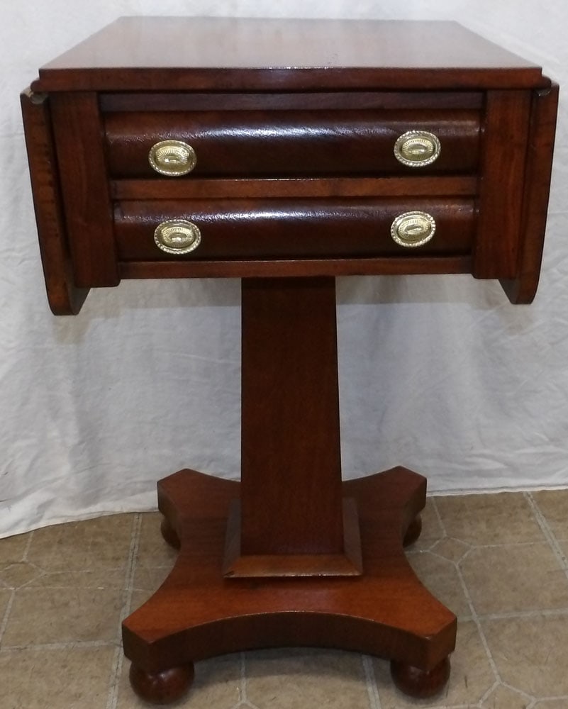 19th Century Mahogany Empire Two Drawer Stand (1 of 4)