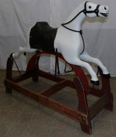 Antique Painted Carved Wood Carousel Horse