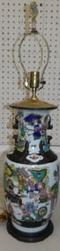 Painted Oriental Porcelain Vase Made Into Lamp