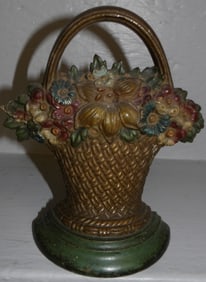 Antique Painted Cast Iron Door Stop by Bradley & Hubbard