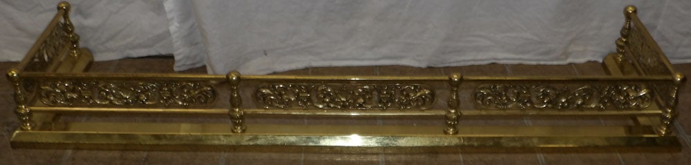 Ornate Brass Fire Place Fender  (1 of 3)