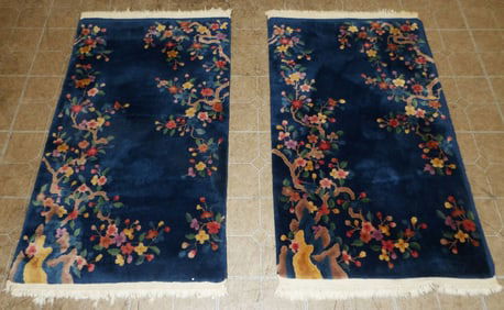 Two 2' 7" x 4' 8" Chinese Handmade Rugs