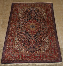 4' 3" x 6' 9" Antique Handmade Oriental Rug